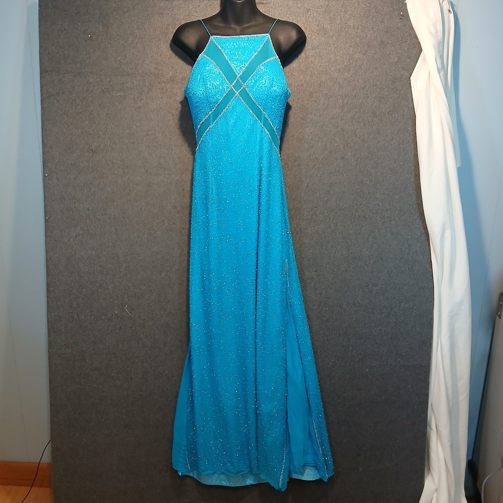 VTG B'Dazzle Beaded 100% silk Sz 6 formal Y2K  FAIRY ethereal Glam
